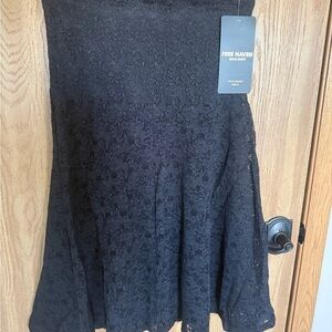 Black Lace A-Line Midi Skirt